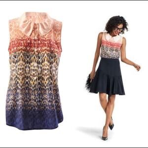 Cabi Love Blouse collared sleeveless print top
